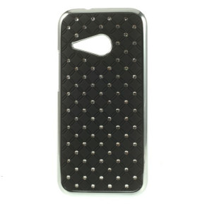 Твърд гръб с камъни за HTC One Mini 2 / HTC ONE MINI M8 черен